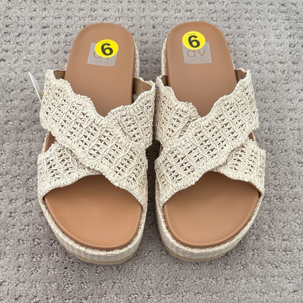 DV by Dolce Vita Cream Woven Sandals
